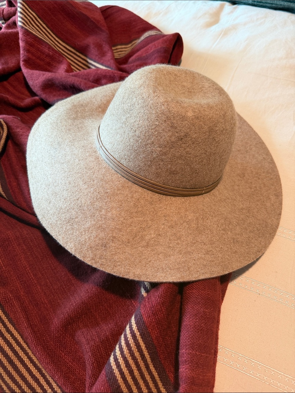 Nordstrom Wide Brim tan Wool Felt Hat - Women Accessories